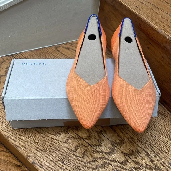 Rothy’s pointed toe flats tangerine, 9 1/2 NWT - Picture 6 of 10